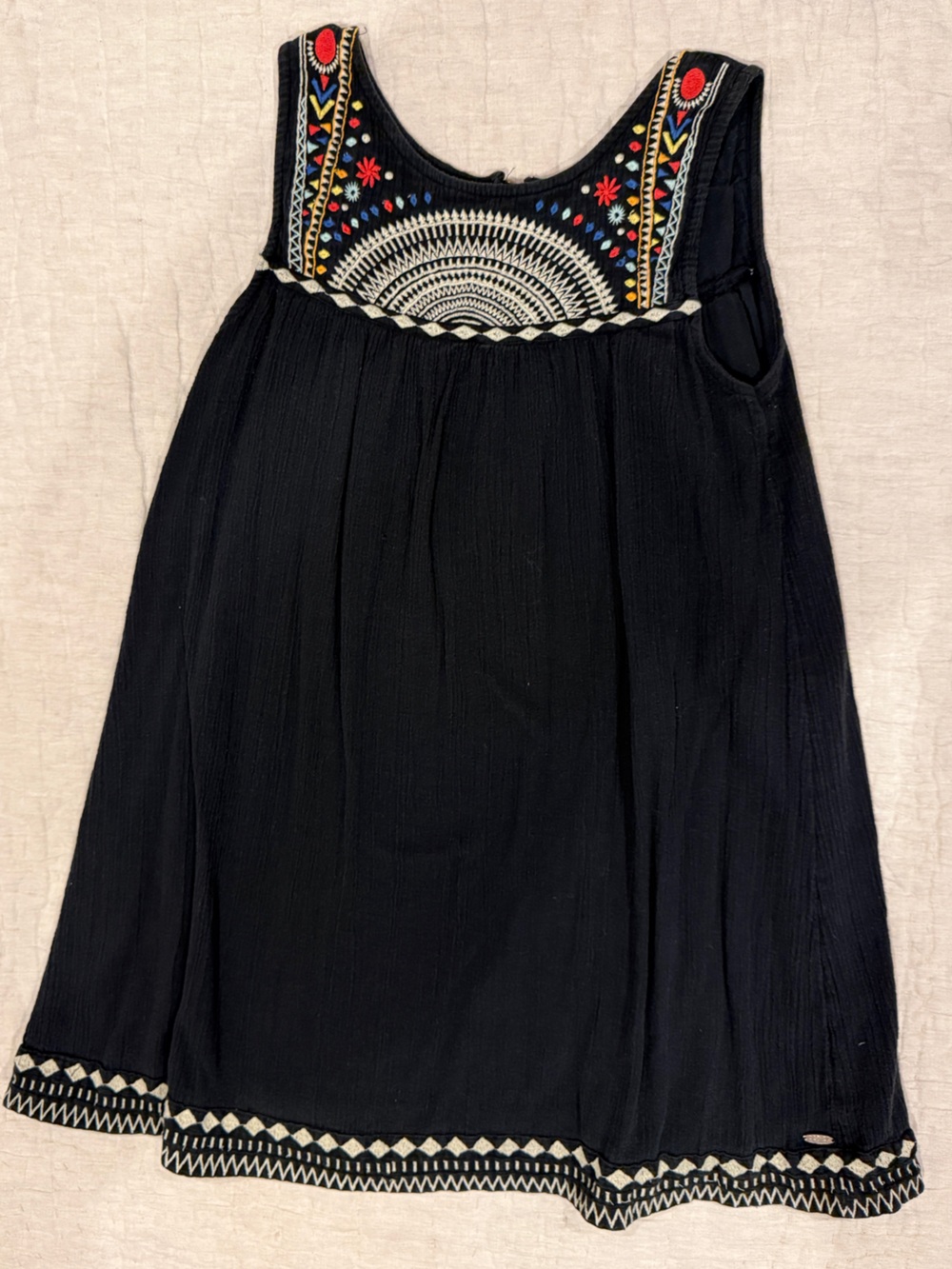 O'Neill Black Embroidered Mini Dress